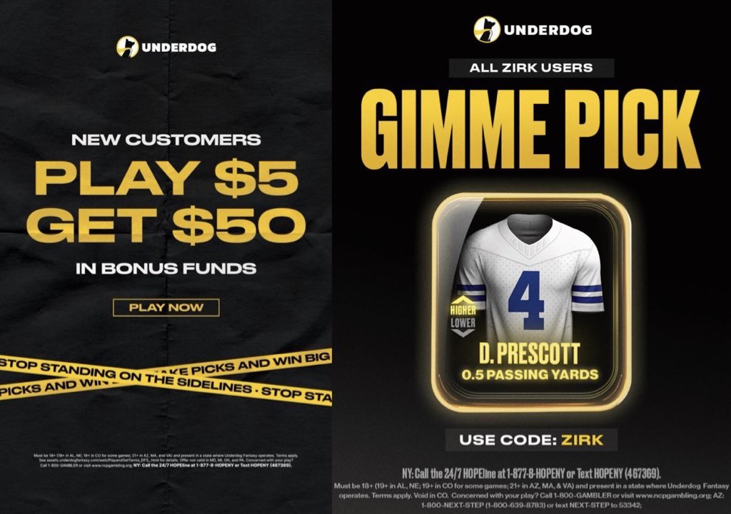 $50 Xbox/PSN giveaway! ANOTHER Winning Preseason day 💵 6/7 days cashed. To enter comment “Preseason”! Picking winner at 10AM EST. Use code ZIRK+get $50 in funds after your first $5 entry+the code ZIRK exclusive Dak .5 free pick! play.underdogfantasy.com/p-zirksee (not required to win)