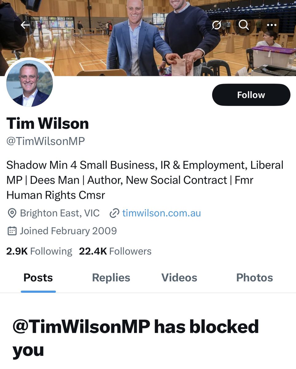 JayJay (@jayjay91341991) on Twitter photo Typical glass jawed Liberal.
Pathetic.🤡
#insiders <a href="/TimWilsonMP/">Tim Wilson</a> #auspol #LNPCrooks <a href="/LiberalVictoria/">Liberal Victoria</a> #springst Typical glass jawed Liberal.
Pathetic.🤡
#insiders <a href="/TimWilsonMP/">Tim Wilson</a> #auspol #LNPCrooks <a href="/LiberalVictoria/">Liberal Victoria</a> #springst