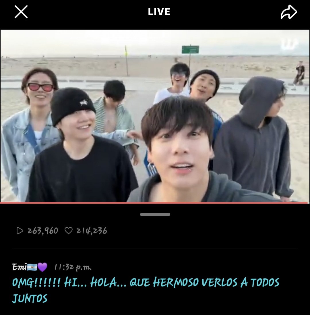 LaTitiSwan's tweet photo. Primer WLIVE JUNTOS 👏🏻🫠🙌🏻🥹🫶🏻🥲
WEVERSE
•Es el mar
Los extrañé mucho🙏🏻😭,
hermosuras!!!!!!!
💜💜💜💜💜💜💜
NAMJOON TE AMO!!!!!!!
#kimnamjoon #KimSeokjin #minyoongi #jeonhoseok #ParkJimin #kimtaehyung #JEONJUNGKOOK #BTS #WEVERSE #wlive https://t.co/A0E3Z4OAi8