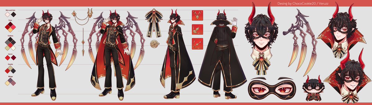 Now that I have my new reference sheet, it's time to reintroduce myself! 

Hi! I'm Nusumu Aku, your Nephilim Trickster Prince! I'm a conniving chaos causing character with a penchant for chicanery! You can catch me on IRIAM US App and sometimes on Twitch!

Tags!
🎨Art