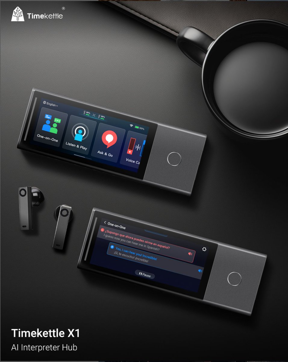 🧠 Picture this:
Your client speaks Japanese.
Your colleague speaks Spanish.
You speak English.

And yet — every word is understood.
That’s the power of the Timekettle X1 Interpreter Hub.
Global communication, made effortless.
🔗 timekettle.co/products/x1-ai…

#Timekettle #TimekettleX1