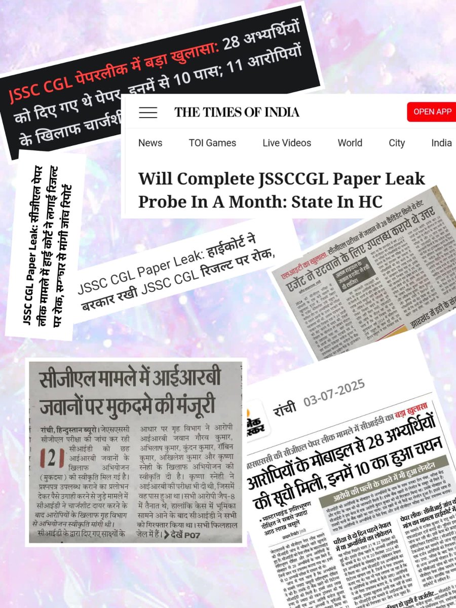x.com/The_FollowUp/s… 
मुख्यमंत्री माननीय श्री <a href="/HemantSorenJMM/">Hemant Soren</a> जी, अब जब सीआईडी जांच में ये साबित हो गया हैं कि सीजीएल परीक्षा से पूर्व पेपर लीक हुआ था। तो, अब देर क्यों? यथाशीघ्र इसे रद्द करने का निर्देश दे दीजिए। 
<a href="/JmmJharkhand/">Jharkhand Mukti Morcha</a> <a href="/JMMKalpanaSoren/">Kalpana Murmu Soren</a> <a href="/yourBabulal/">Babulal Marandi</a> <a href="/dasraghubar/">Raghubar Das</a>