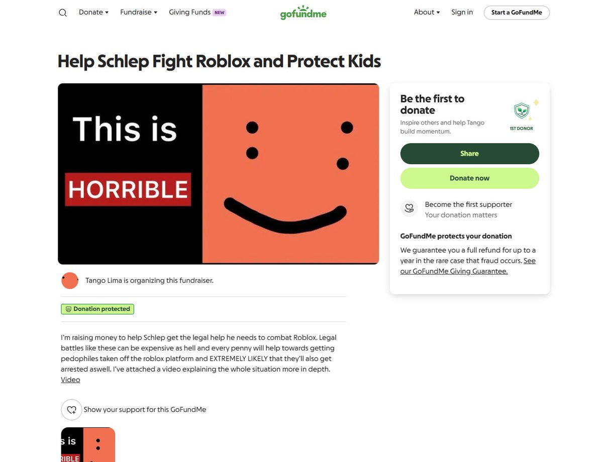 I'm not raising any money, please report this gofundme. 

I appreciate all the support, and I'll make an official announcement if I ever plan to do something like this.
