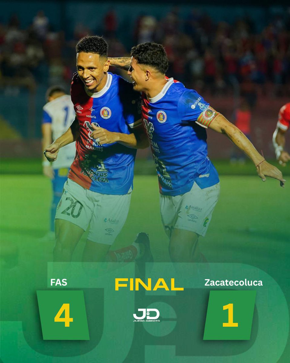 🔥🐯 ¡INVICTOS Y LÍDERES!

💥 FAS goleó 4-1 a Zacatecoluca y sumó su quinta victoria en el Apertura 2025.

🔴🔵 El cuadro tigrillo iguala en puntos con Firpo, pero sigue líder por diferencia de goles.

⚽️ Yan Maciel (2), Jorge Cruz y Rafa Tejada.