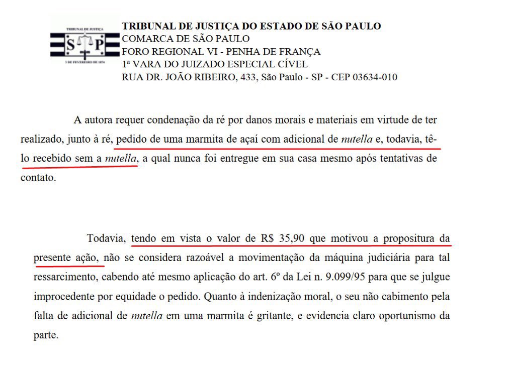 poptime's tweet image. 🚨 Cliente PROCESSA empresa por não colocar adicional de Nutella no seu açaí e leva FECHO do juíz.