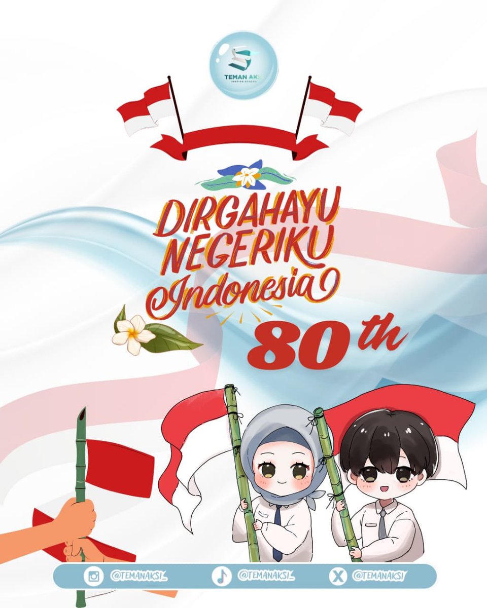 temanaksi's tweet photo. Dirgahayu Indonesia ke 80 th🇲🇨

Selamat ulang tahun Indonesiaku. Semoga semakin maju dan bersemangat menjunjung nilai-nilai pancasila dan kedaulatan rakyat Indonesia🇲🇨✨ https://t.co/Re1FkFCWMf
