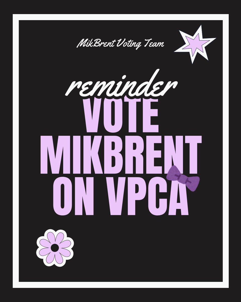 Hi, MENTies! 

Don’t forget to cast your votes for Mika and Brent on VP Choice Awards ✨ 

Every vote counts in making them the Face of the Year! Let’s give our full support and vote now! 💜