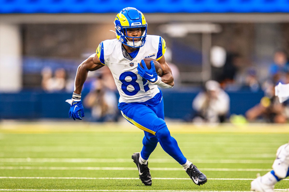 Los Angeles Rams PR (@thelaramspr) on Twitter photo WR <a href="/bprezzle/">Brennan Presley</a> had a career-high (102 yds) on six catches and ranks fifth overall in receiving yards (113) during the preseason.
#Rams | #RamsHouse WR <a href="/bprezzle/">Brennan Presley</a> had a career-high (102 yds) on six catches and ranks fifth overall in receiving yards (113) during the preseason.
#Rams | #RamsHouse