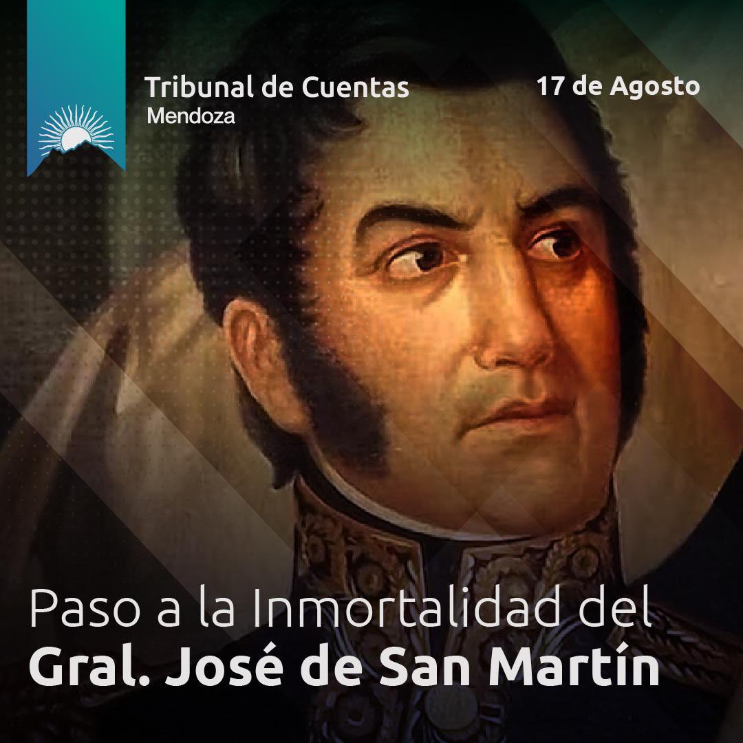 🇦🇷 Hoy, 17 de agosto, conmemoramos el 175° aniversario del Paso a la Inmortalidad del Gral. José de San Martín.
Desde el  <a href="/HTC_Mendoza/">Tribunal de Cuentas Mendoza</a> honramos su legado, ejemplo de libertad, coraje y compromiso con la Patria.

#SanMartín #17DeAgosto