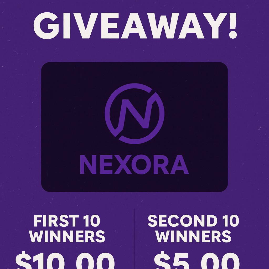 Good day and Happy Friday, NEXORA Family! 💜🚀 🎉 Weekend Giveaway Alert! We’ll reward 20 winners this Sunday: 🥇 First 10 winners → $10.00 each 🥈 Second 10 winners → $5.00 each  📌 How to join: Make a meme, video, or quote tweet about $NEXORALike &amp; retweet this post Follow