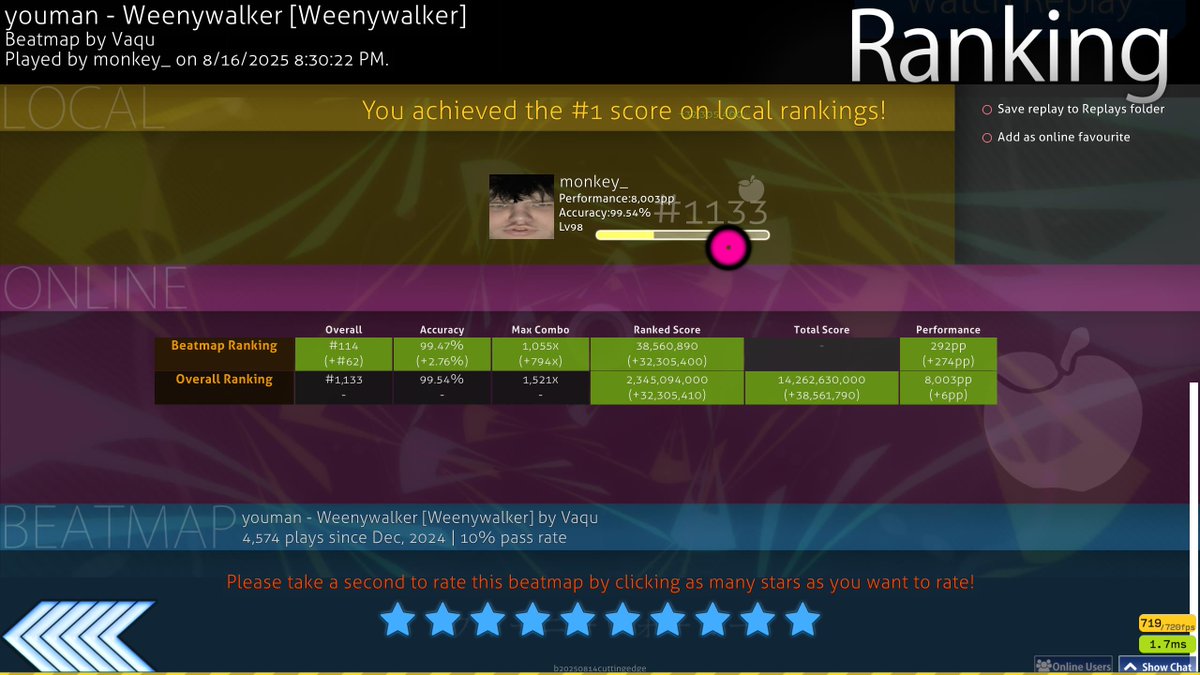 ewusive's tweet image. 8k pp on catch, 3 digit soon ^_^