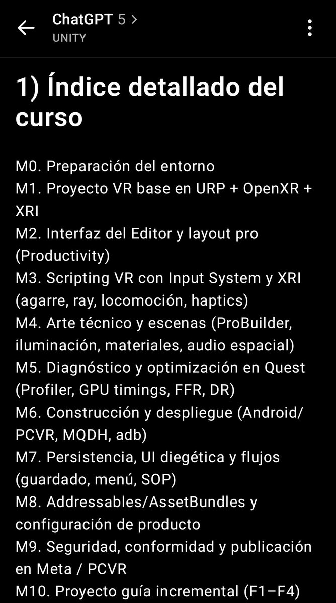 Temario listo cortesía de ChatGPT-5 📚🤓

#unity