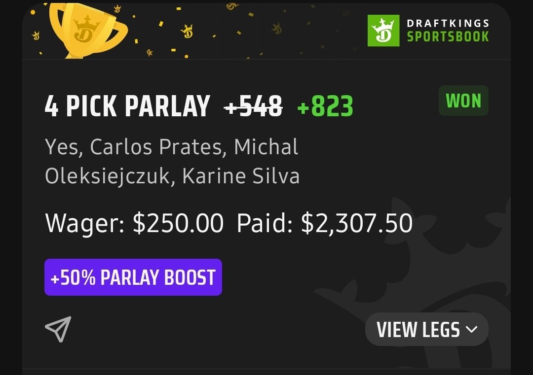 Smoked #UFC319 #MMATwitter  because even tho no one in our community  wants to admit it ..  Im top teir. I just keep cashing in silence and now that im on a stage. The world gonna see me ! And just how good i really am.  I predict combat sports!