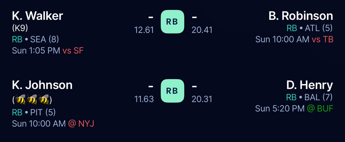 StevoModz's tweet image. These are both the same backfield in 2025? 

Only if

Ken Walker III Catches 70 balls 

KJ has double digit Rushing TDs