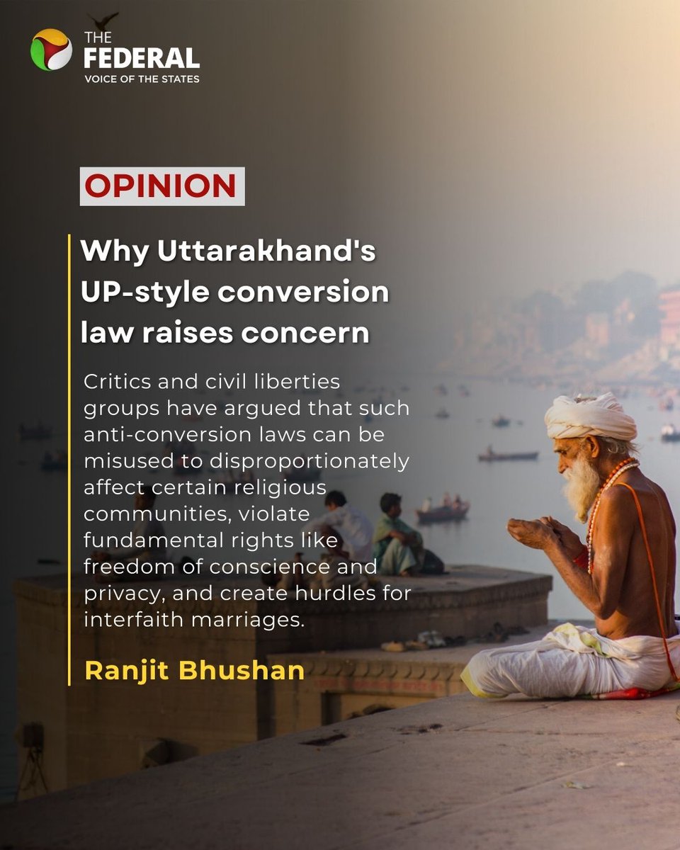 TheFederal_News's tweet image. #Opinion | These new amendments will come into place even in an ecosystem when the burden of proof is already on the accused, who can be arrested without a warrant, writes @ranjitbhushaned.

Read more: thefederal.com/category/opini…

#AntiConversionLaws #Uttarakhand #UttarPradesh #BJP