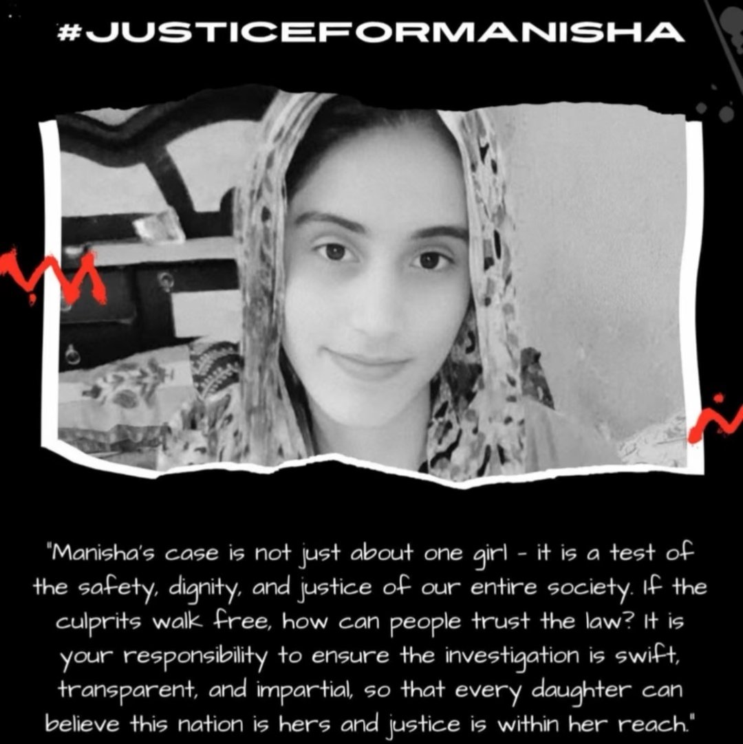 _rahgiir's tweet photo. 💔A young girl, Manisha, was brutally murdered in Bhiwani, Haryana – her throat slit &amp; acid used. Yet, no arrests, no action. This is a complete failure of police &amp; and government. ⚖️

We demand swift justice! 
Please, everyone, share and support her family.🥹 https://t.co/VY3UysDy7Z