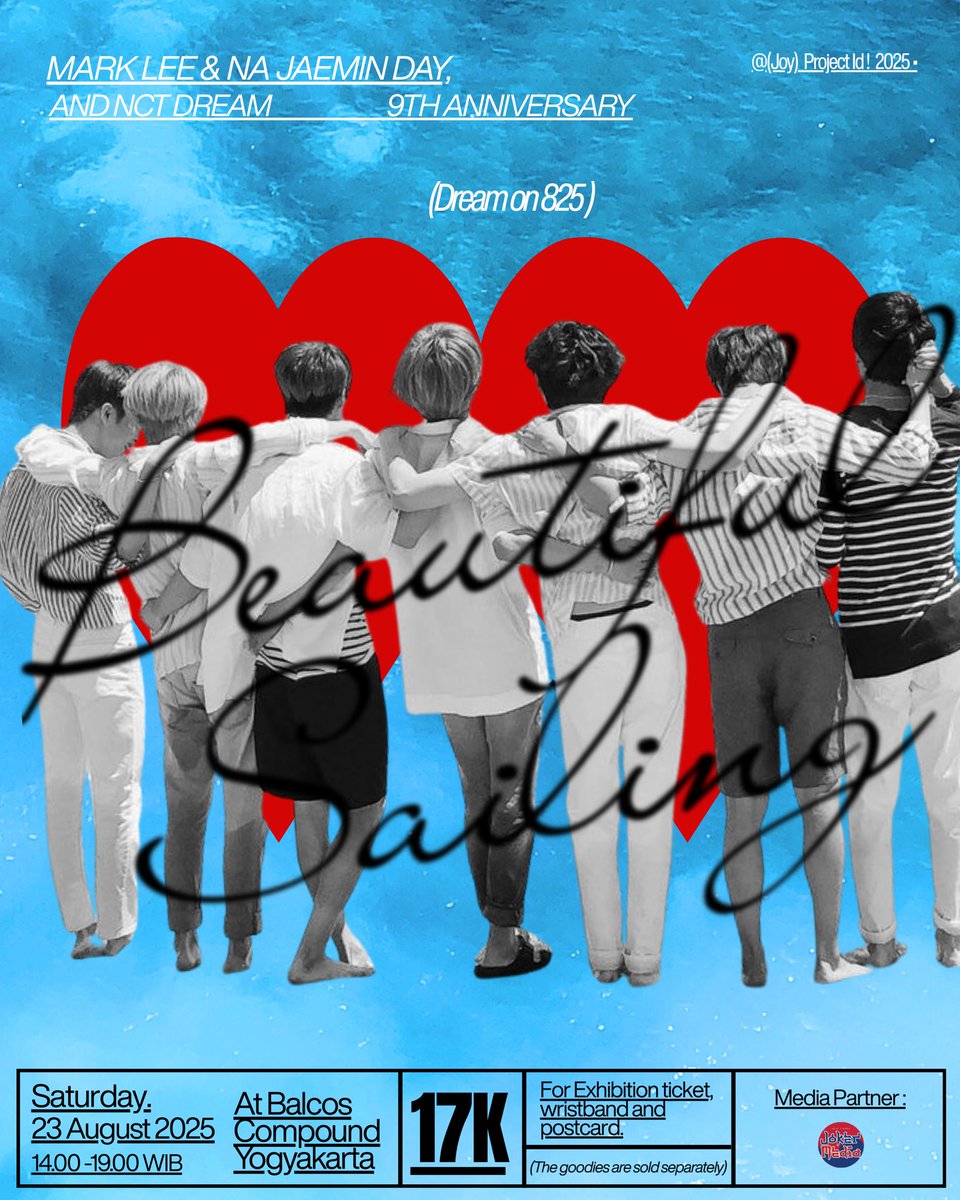 joyprojectid's tweet photo. Dream on 825 : Beautiful Sailing
(NCT Dream 9th Anniversary &amp; Mark Jaemin Birthday in Yogyakarta) 

23 August 2025 
At Balcos Compound, YK

⭐️ Exhibition ✅
⭐️ Fruit Market ✅ 

🖇️Registrasi : https://t.co/AysQRipaBa  

🍎🧤🐈‍⬛🍋🧚🏼‍♀️🍅☀️ https://t.co/7BMASjq7C7