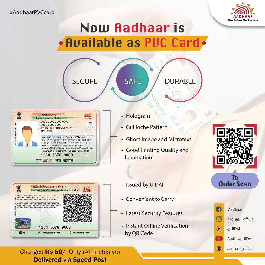 Get Your Smart Aadhaar PVC Card Now – Safe, Stylish & Delivered to Your Doorstep!