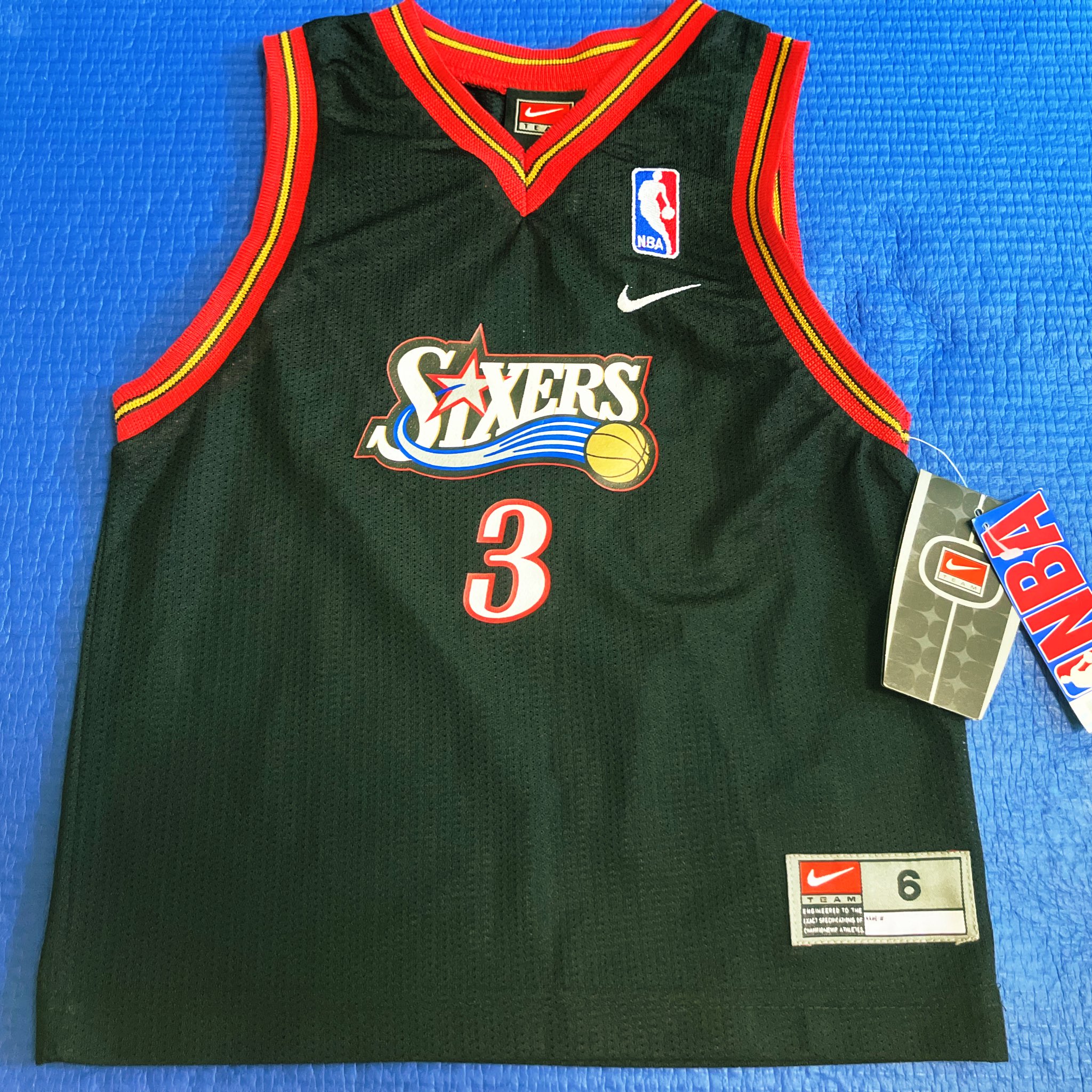 00's ナイキ　76ers ジャージ　XL アイバーソン Vintage Nike Philadelpha Sixers Allen Iverson Black Jersey