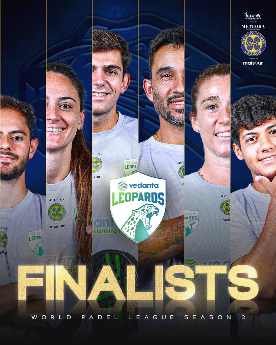 THEY DID IT! 

The #VedantaLeopards will fight the @sgpiperscheetahs for the Meteora Developers Word Padel League Season 3 trophy! 

#TheGreatestShowOnCourt #WorldPadelLeague #IconikSportsAndEvents #Meteora #Maisour #EMT #PadelIndia #PadelOn #PadelFever #PadelAddict #Mumbai