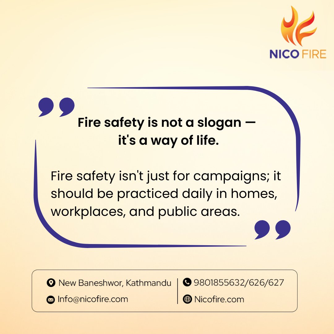 nicofire_'s tweet photo. Let’s make fire safety a habit, not just a message. Practice it daily at home, at work, and in public spaces.
Stay alert. Stay safe. 🚒

#nicofire #FireSafetyFirst #fireprevention #StaySafeNepal #fireextinguisher #BeSafe #beprepared https://t.co/DRMVtvYZ8n