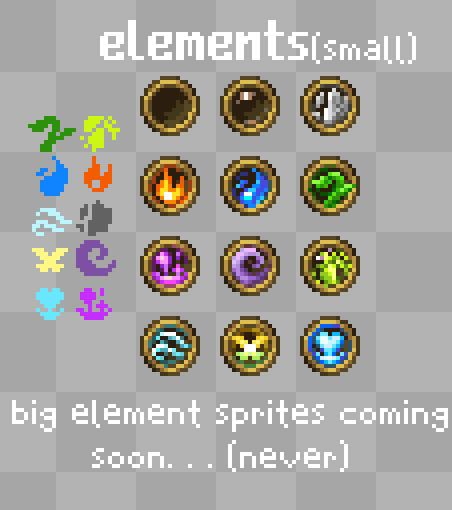 czfortythree's tweet image. element concepts are cool so here are some sprites of wat i think,.,. 

#pixelart