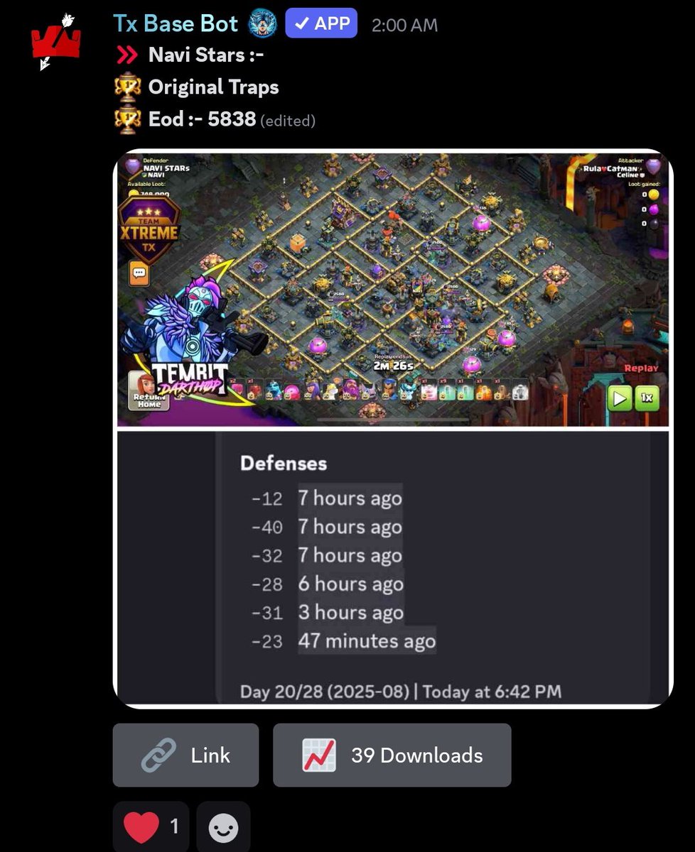 🔹Navi Stars
🏆Eod : 5838 
Base Link 🔗🔗 :-
whatsapp.com/channel/0029Vb…

whatsapp.com/channel/0029Vb…

#ClashofClans #legendbases #tx