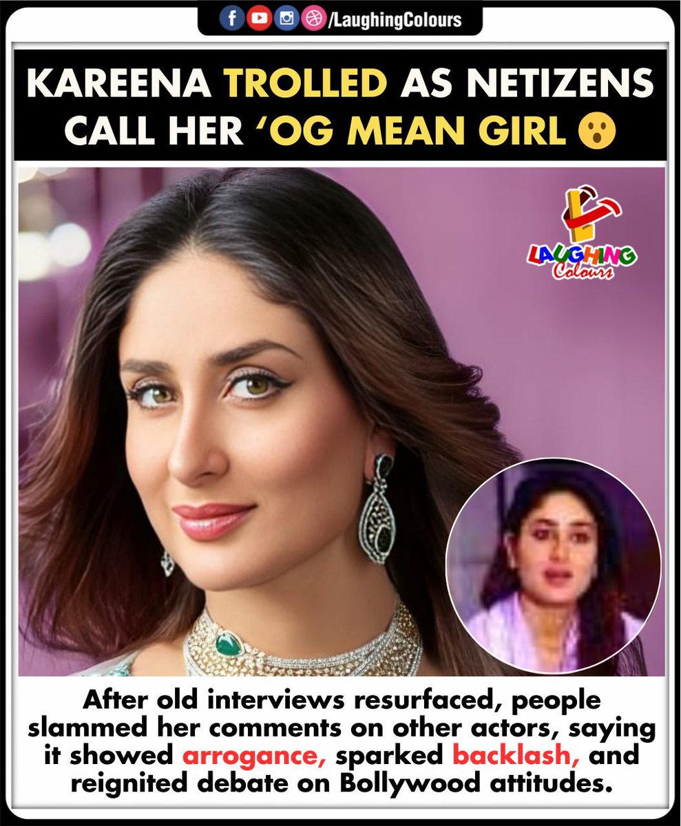 LaughingColours's tweet image. OG Mean Girl 😮

#KareenaKapoor #BollywoodBuzz #Trolled #ViralDebate #CelebrityControversy #MeanGirlTag