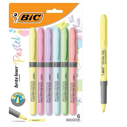 I just received BIC Brite Liner Grip Pastel Highlighter Set, Non-Toxic with Chisel Tip for Fine and Broad Lines, 6-Count Pack in Pastel Assorted Colours - Assorted Pastel - 6 Count (Pack of 1) from Elias via Throne. Thank you! throne.com/rotpaws #Wishlist #Throne