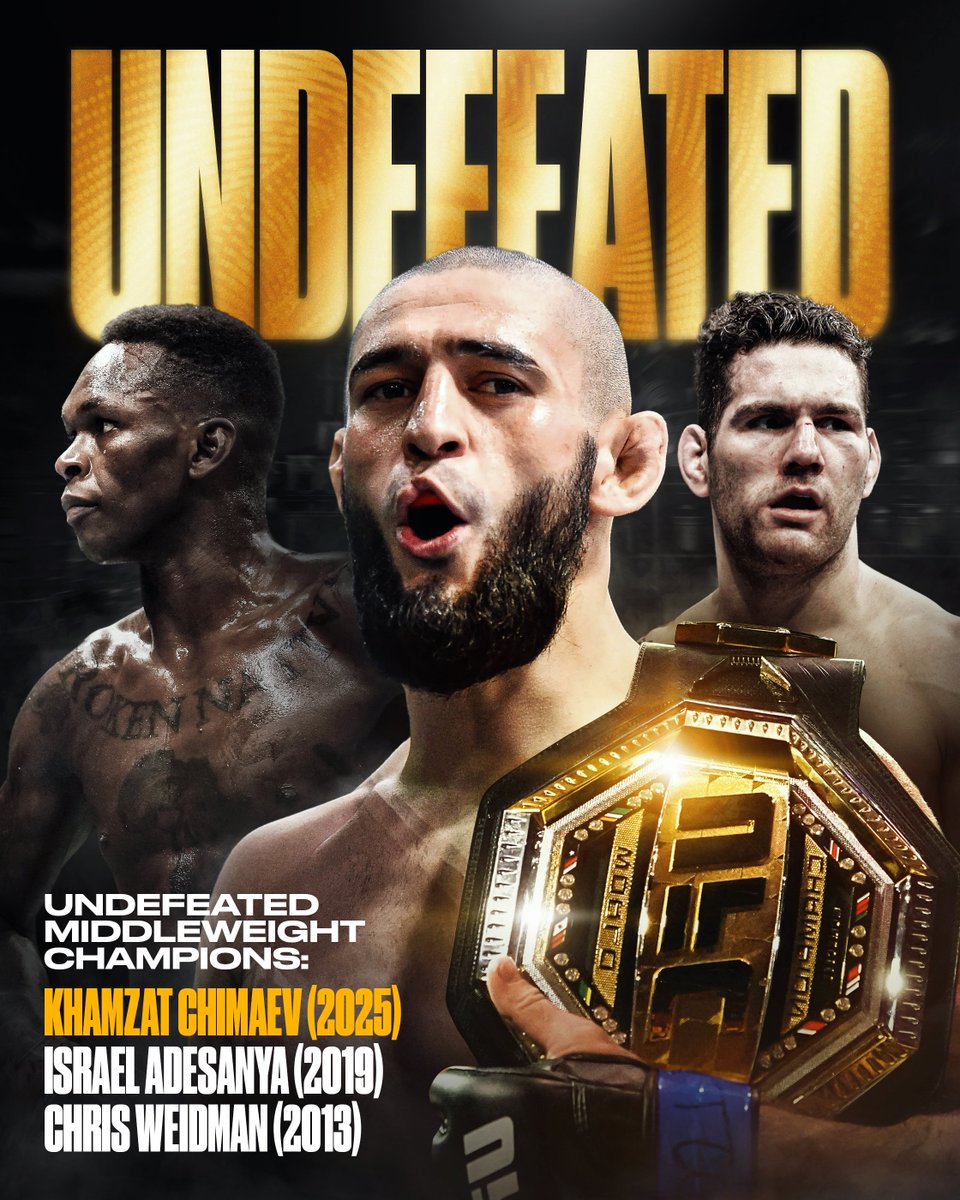 Khamzat Chimaev dominates Dricus du Plessis to become a UFC champion 🏆 #UFC319 

Only the 3rd fighter in history to win the middleweight title while undefeated
