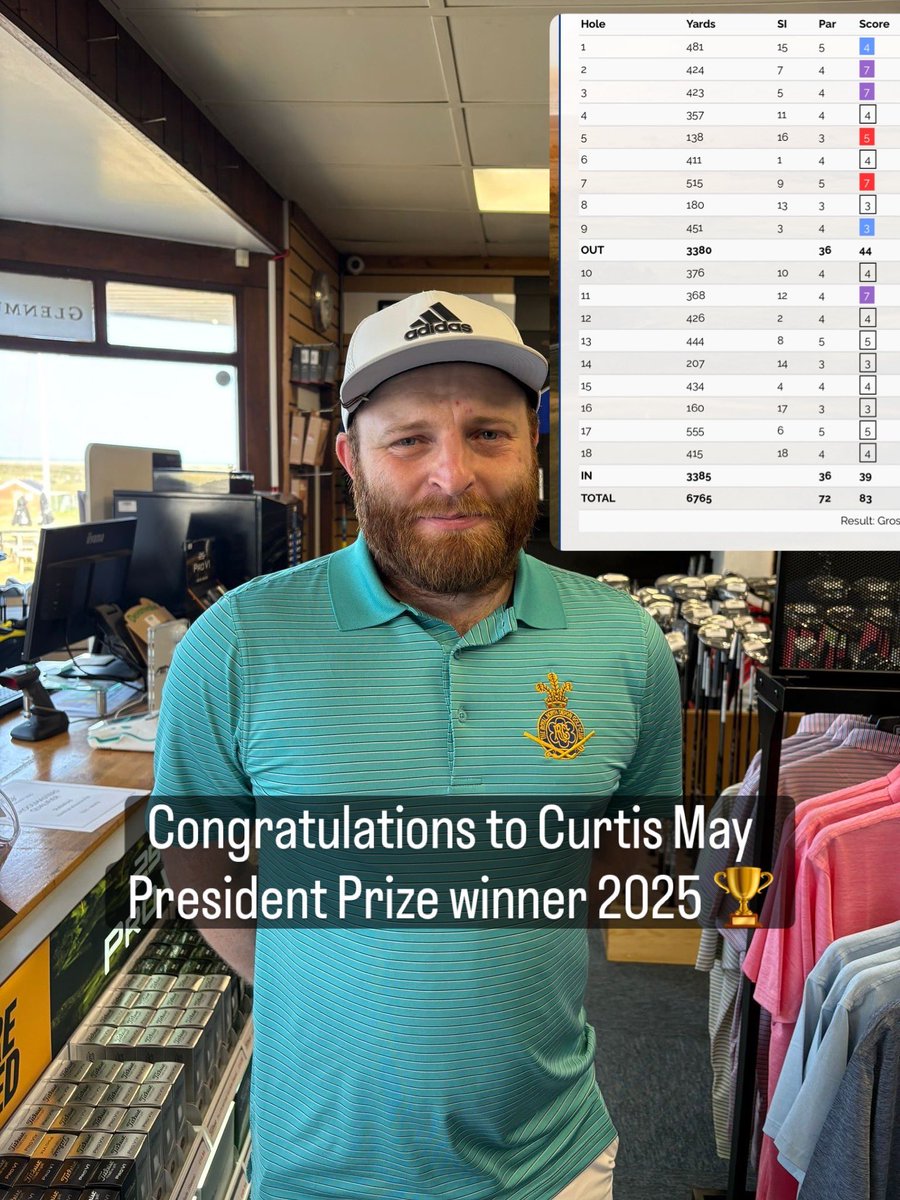 RNDGolfclub's tweet photo. Well done Curtis, check out his last 7 holes - all pars which is very creditable off 11 ! Enough to win the prize on countback from @dean_willoughby90 and @joee_neve. Well done to Joe for taking the scratch prize.
#royalnorthdevongolfclub #devongolf #presidentsprize @swsportsnews https://t.co/6cTeR9KBfX