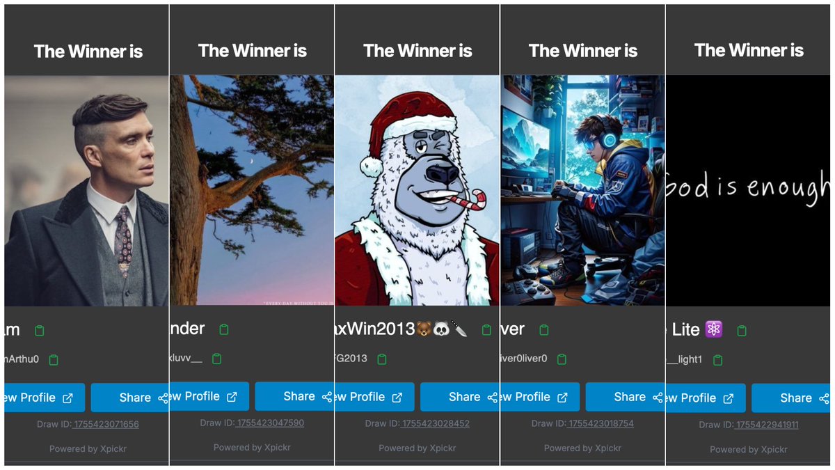 tambapro's tweet photo. The Winners💰: @de__light1 @Oliver0liver0 @LFG2013 @lexluvv__ @smArthu0 

Please message me in DM for further information. https://t.co/4X04Ei1u77