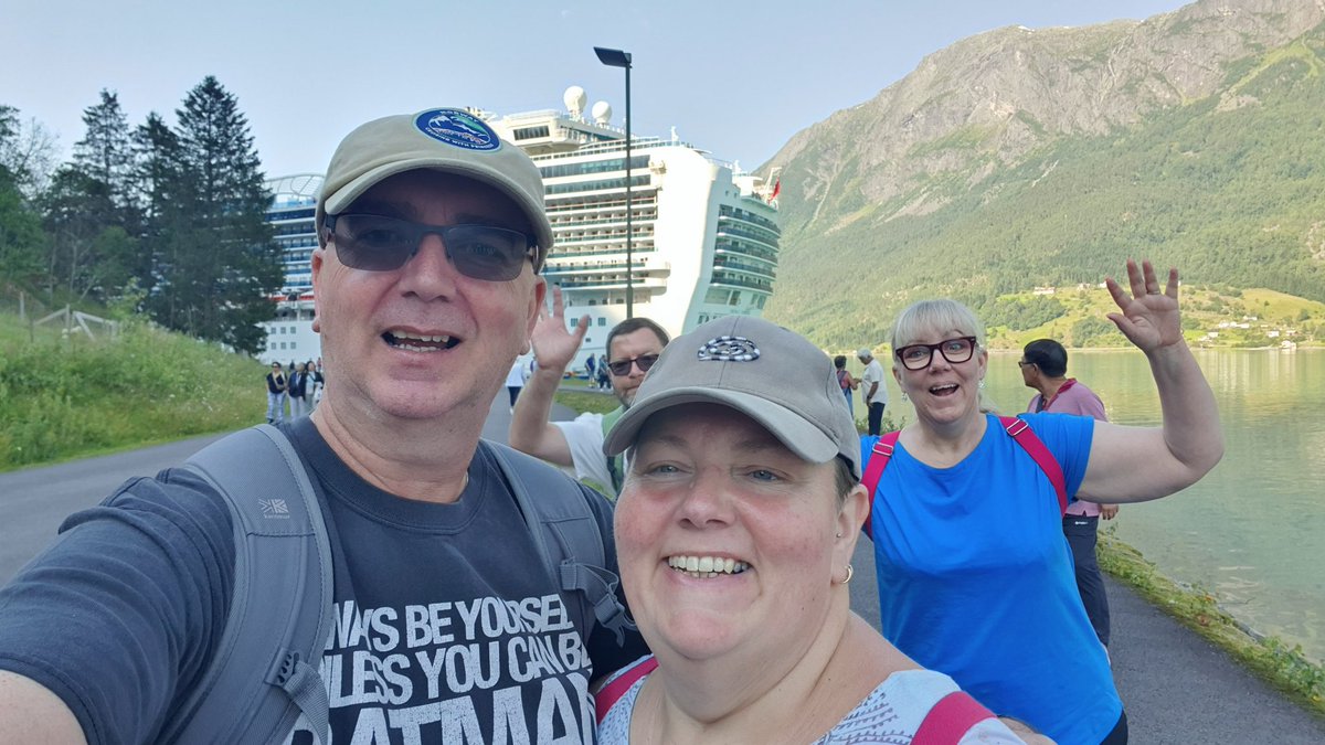 maffie587's tweet photo. Happy birthday to my partner in crime @Sally587 🥳 @PrincessCruises in Skjolden back in July when it was hot #damnhot . Family in the background can be rented out #birthday #cruise https://t.co/qj9eCcsZfA