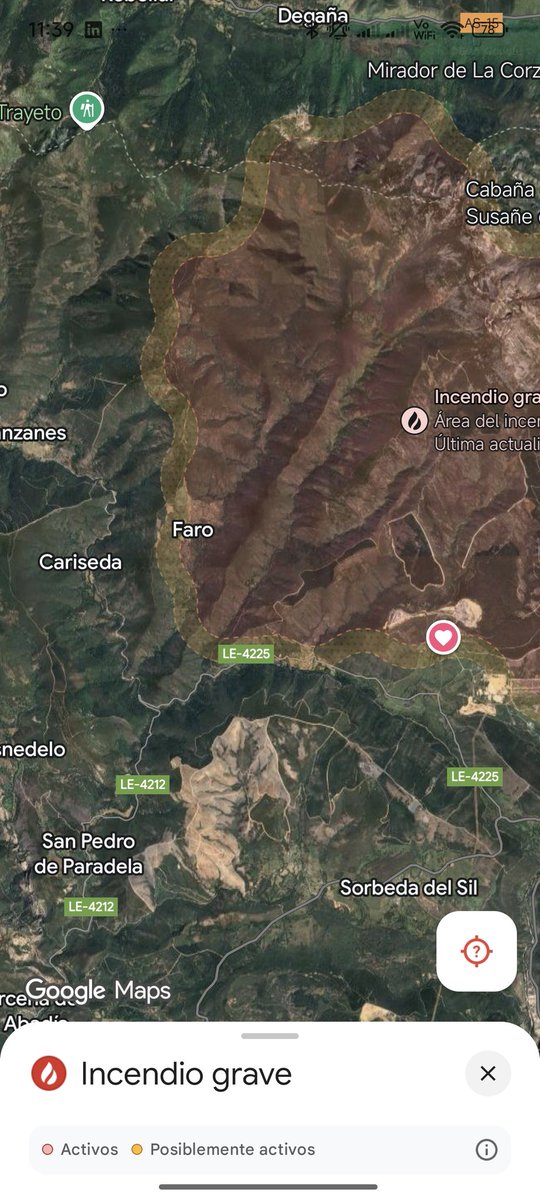 VdValen's tweet photo. @gavela_daniel Según la imagen de satélite de Google Maps hoy el frente ya ha entrado en el precioso pueblo de Faro en el Valle de #Fornela y en el casco urbano de #Anllares

¿Alguien sabe como está la cosa por allí?

Que puta desgracia todo esto https://t.co/A3LURDStC0