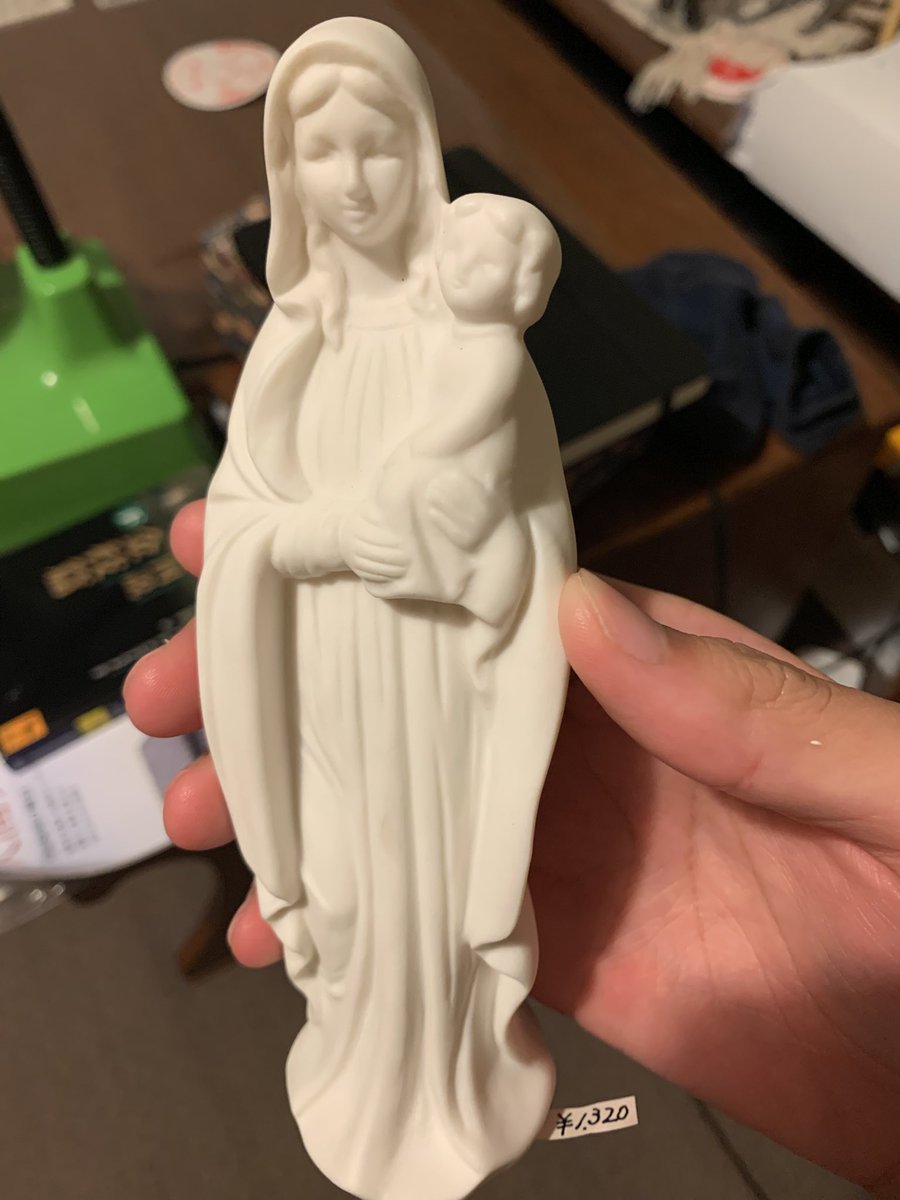 謎の古いマリア像 蔵出し品 長崎のお土産屋さんで何となく買ってしまった聖母マリア像(1320円