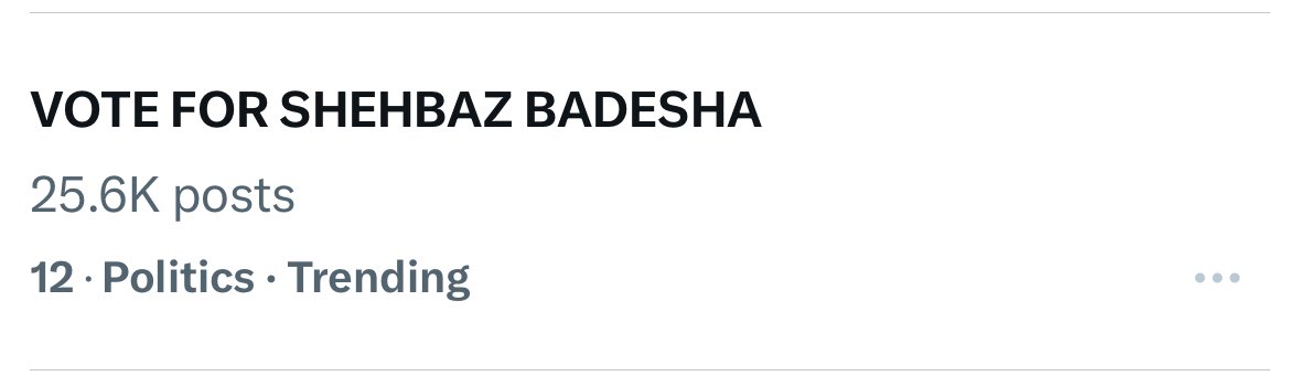 Congratulations on 25k posts on

VOTE FOR SHEHBAZ BADESHA