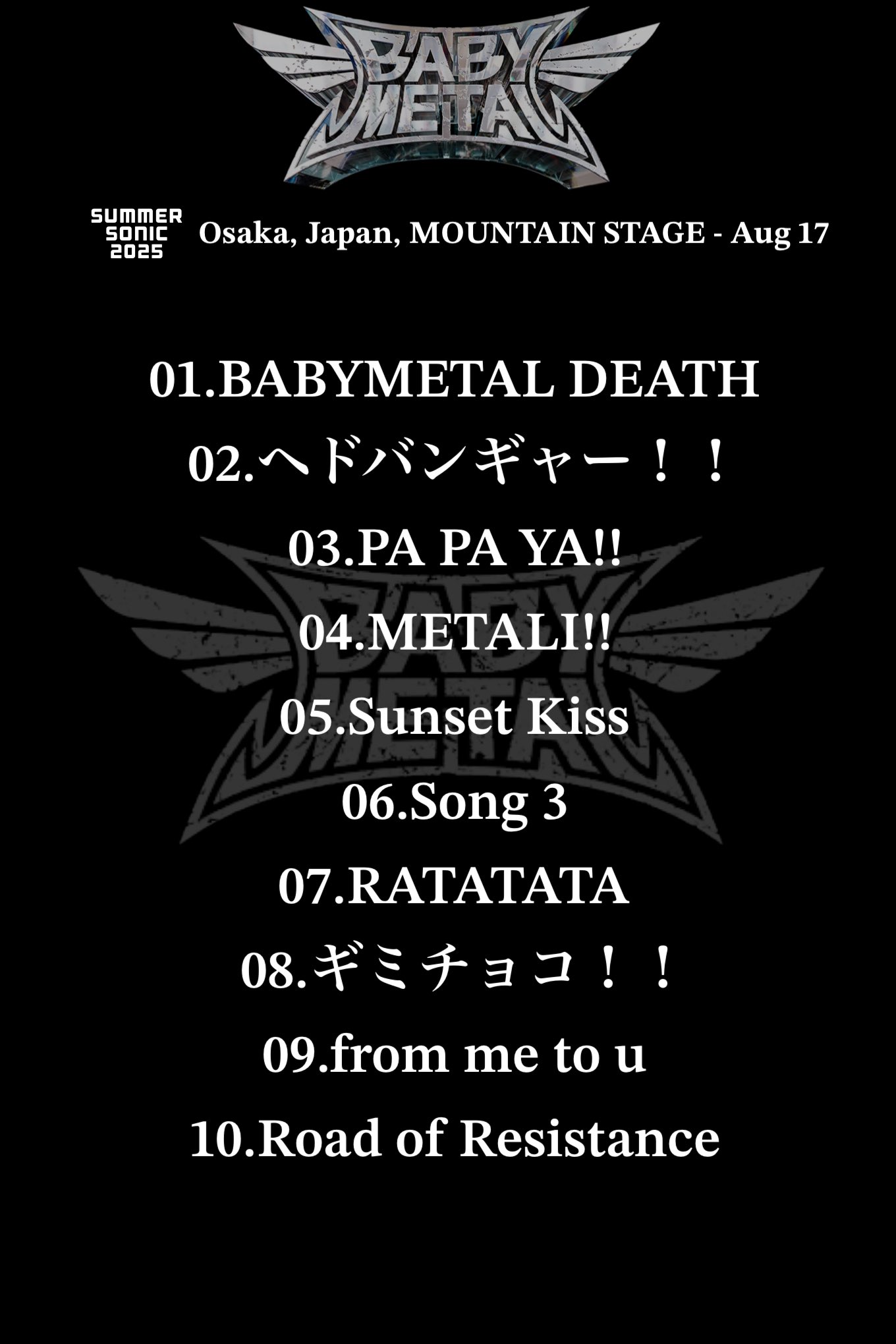 ベビーメタル　サマソニ　３点 G-jo on X: 