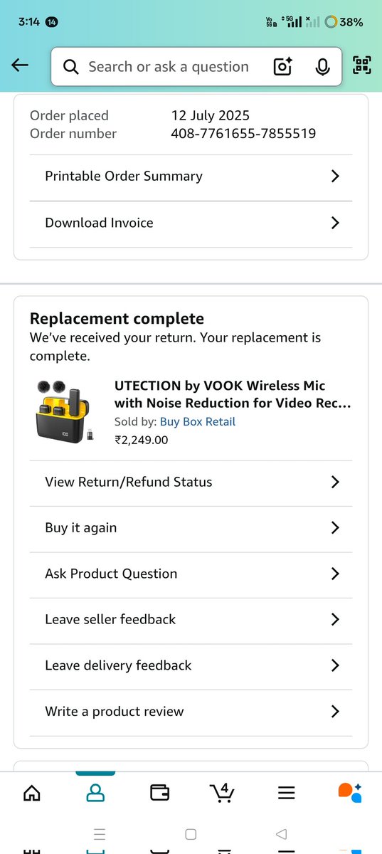 DrangaT22388's tweet photo. I have ordered few products from Amazon worth approx 27 thousand from last and one I have ordered mic which was 2250 https://t.co/38PwADh1ag was not working (part 1)
#Amazon #amazonCustomerServiceFail #FestiveSeason #consumerProtection #bycotamazon https://t.co/pHRDm0yTjS