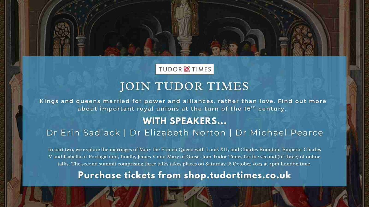 Dr Elizabeth Norton (@enortonhistory) on Twitter photo I am so excited to be speaking as part of <a href="/thetudortimes/">Tudor Times</a> Royal Marriages Summit this autumn (details on how to buy tickets are in the images). I will be looking at the marriage of Holy Roman Emperor Charles V and Isabella of Portugal and its impact both personally and on the I am so excited to be speaking as part of <a href="/thetudortimes/">Tudor Times</a> Royal Marriages Summit this autumn (details on how to buy tickets are in the images). I will be looking at the marriage of Holy Roman Emperor Charles V and Isabella of Portugal and its impact both personally and on the