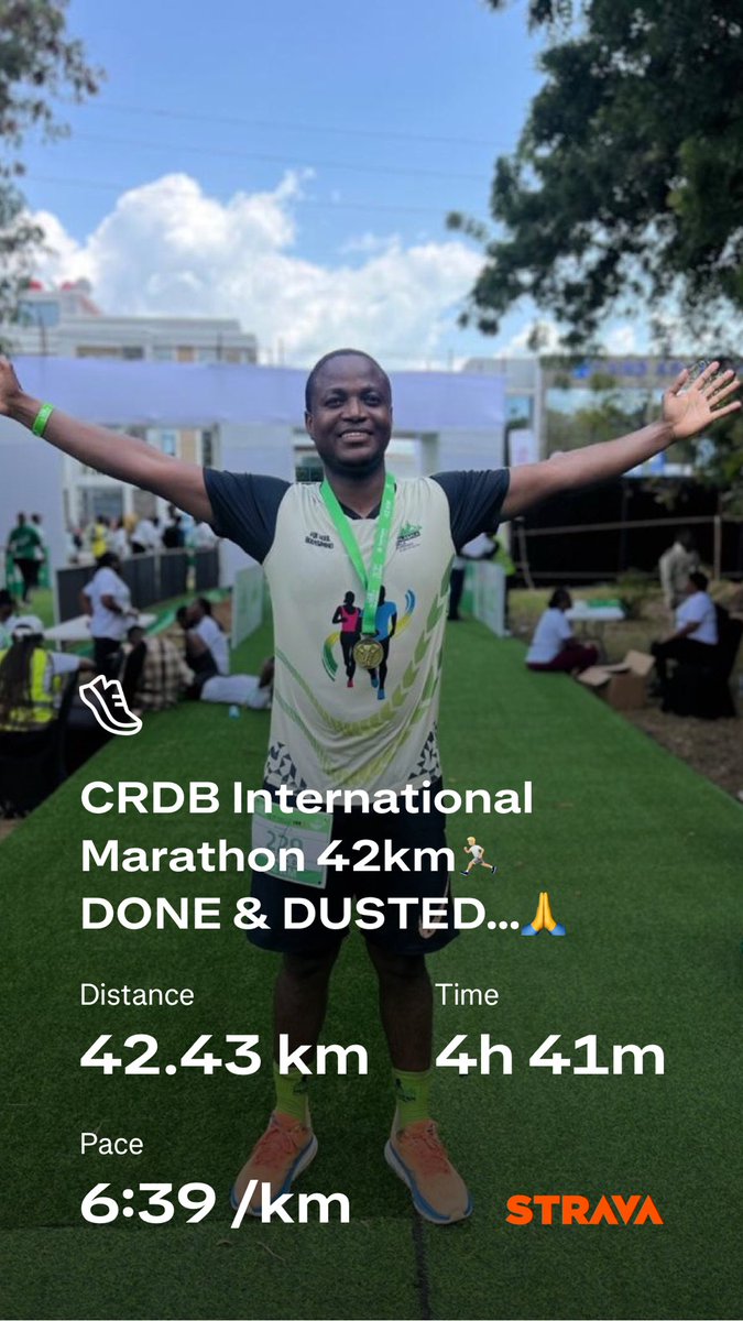 JamesMaruwa's tweet photo. Check out my run on Strava.
https://t.co/sECuD64MCt
CRDB International Marathon 2025.π
Kasi Isambazayo Tabasamu.π₯ππΌ
#RunningIsLiving
#TabasamuKumoyo https://t.co/2KbXeGFrsN