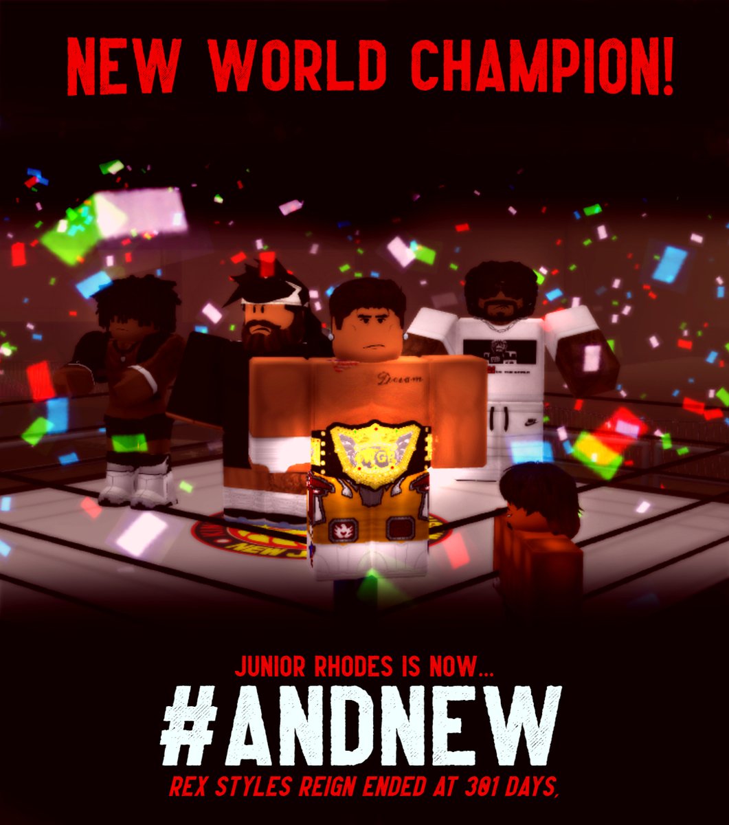 RobloxNjpw's tweet photo. #AndNew 
"THE American Nightmare" Junior Rhodes has done it.

REX STYLES IS OUT OF ACTION.
JUNIOR RHODES IS THE NEXT BIG THING.
#SakuraGenesis2 https://t.co/3HbaAvQ1Mp