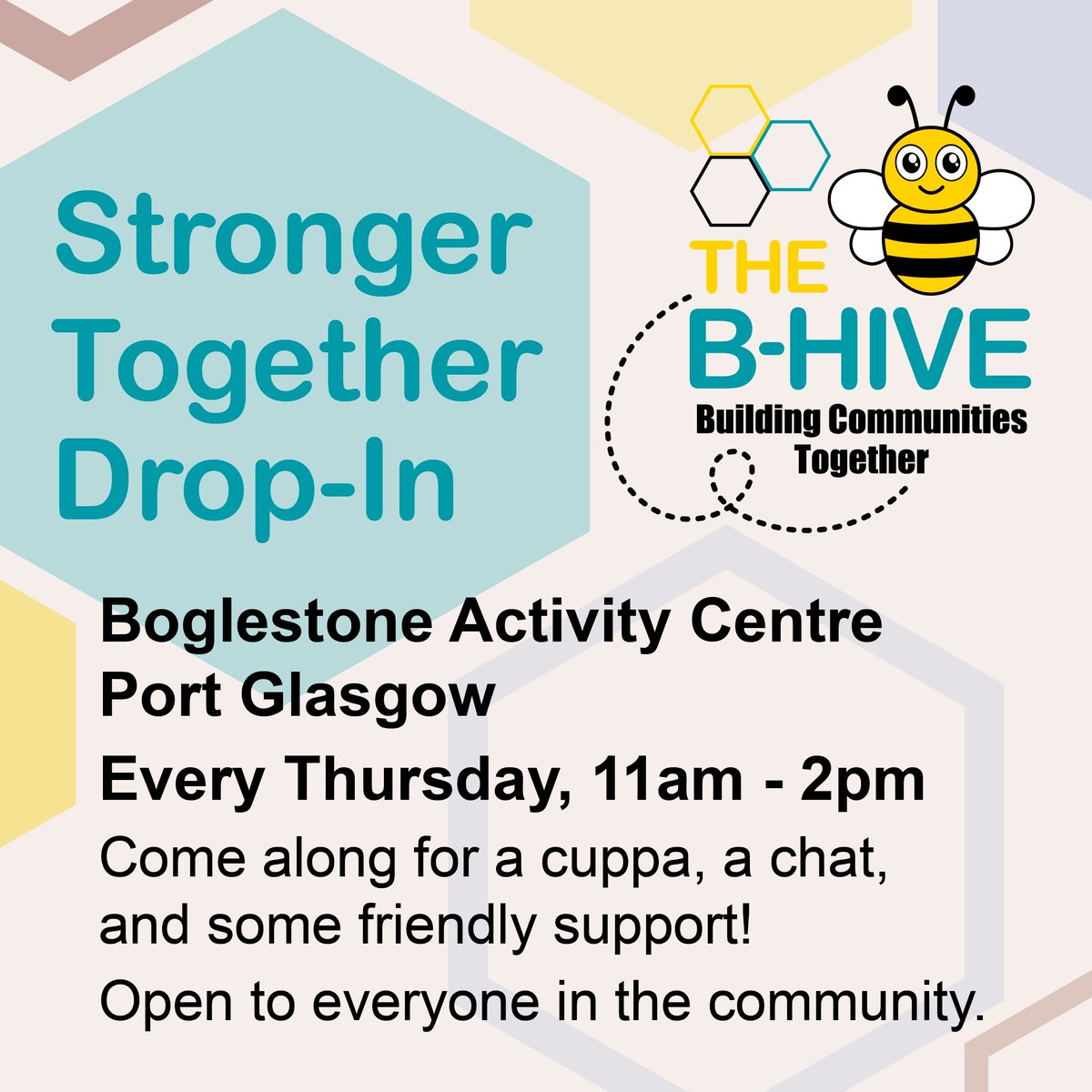inverclyde's tweet photo. Come along for a cuppa, a chat, and some friendly support! Our weekly drop-in is open to everyone in the community. Whether you’re looking for advice, support, or just a warm welcome, we’re here for you. https://t.co/XgZeg6KSpE