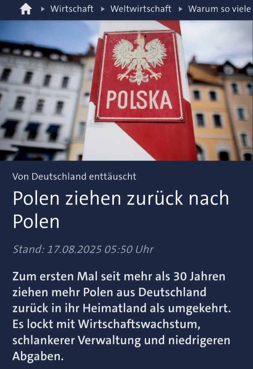 Sogar die Polen verlassen das sinkende Schiff...
tagesschau.de/wirtschaft/wel…

t.me/CheckMateNews