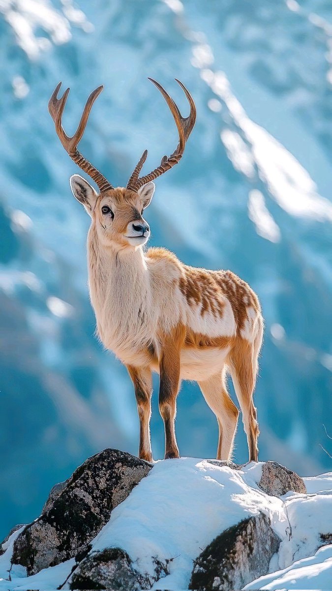 Staring wild antelope