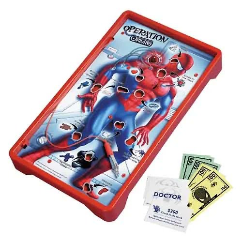 SugarBooger2024's tweet photo. So this thing... exists? Weirdest piece of Spider-Man merch I have come across. I understand SpongeBob and Shrek getting operation tie-in games, but... Sam Raimi Spider-Man? #samraimispiderman #spiderman2 #miltonbradley #2000snostalgia #spiderman #samraimi https://t.co/UkCLE2y6uQ