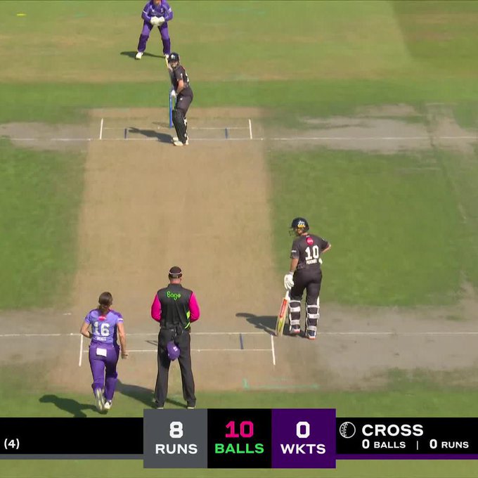 Instant impact! ⚡️  Kate Cross dismisses Kathryn Bryce with her first ball! 👏