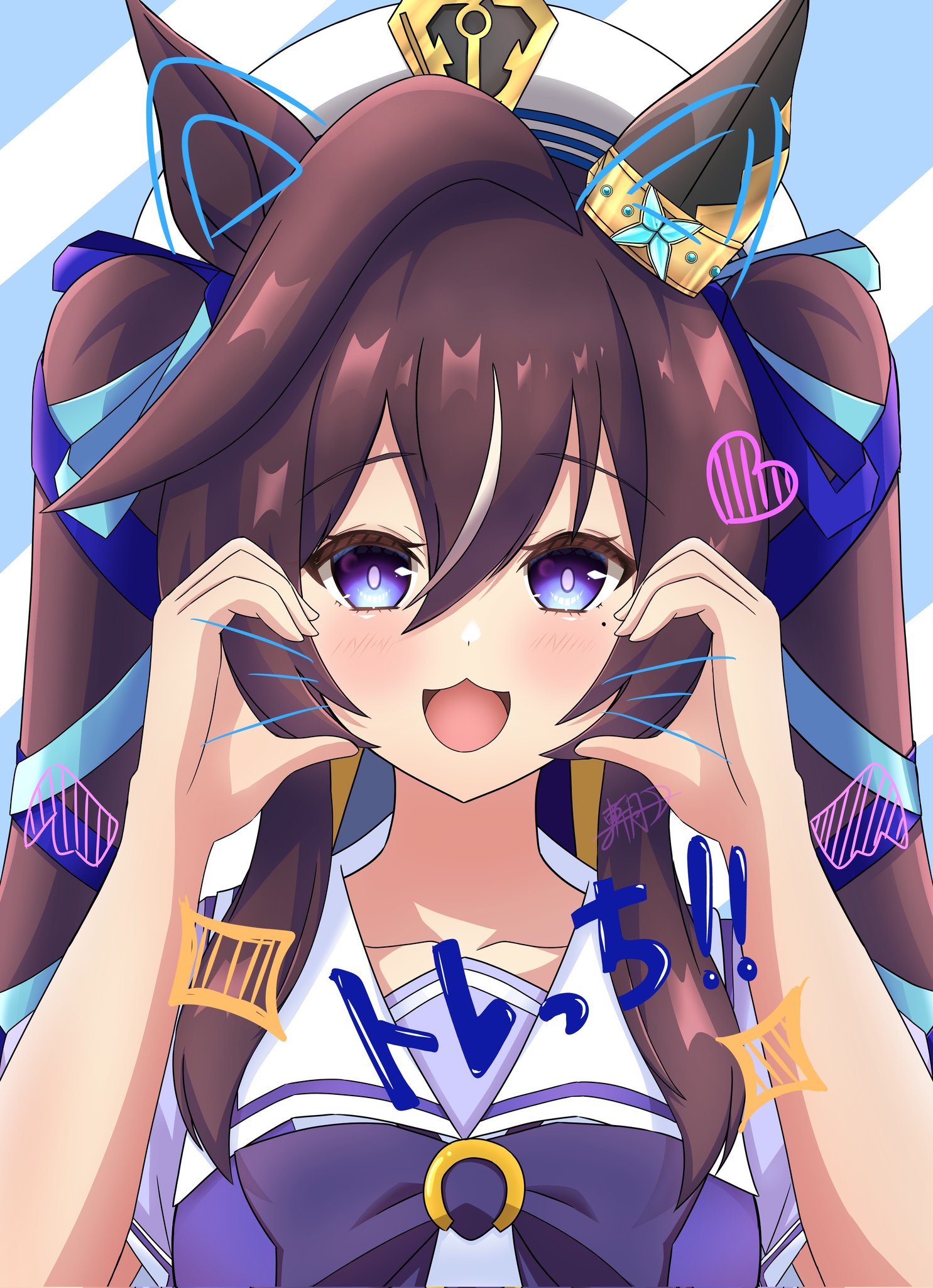 ウマ娘　ヴィブロス　ウイッグ付き ウマ娘 プリティーダービー ヴィブロス コスプレウィッグ