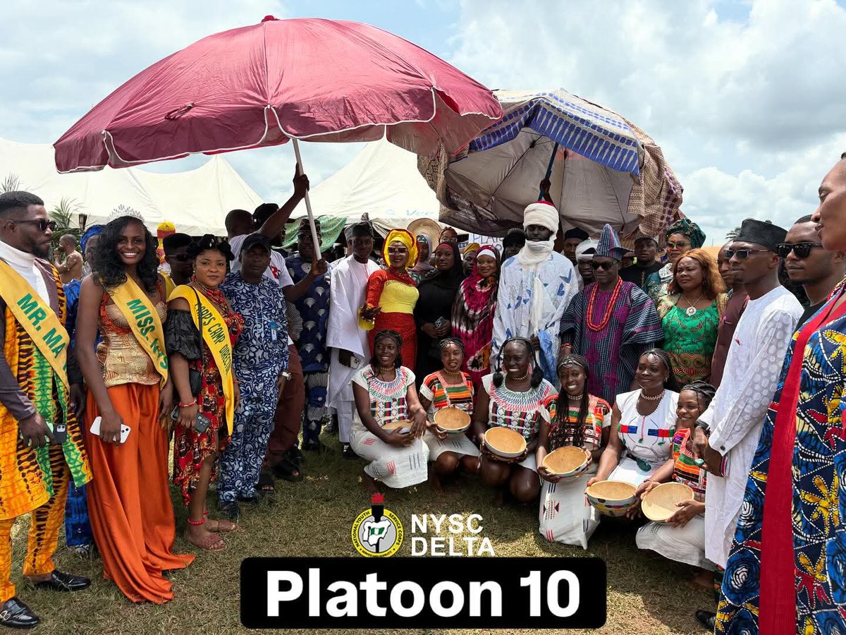 nysc360's tweet photo. 📸✨ NYSC Delta 2025 Batch B Stream 1
Platoons 10 ➡️ 1 showing the beauty of Nigeria’s diverse cultures. 🌍💚🤍💛
Many cultures, One Nigeria. 🇳🇬

#NYSC2025 #BatchBStream1 #NYSCDelta #CulturalCarnival #UnityInDiversity #OneNigeria #GreenWhiteGold https://t.co/nlhOWejW5c