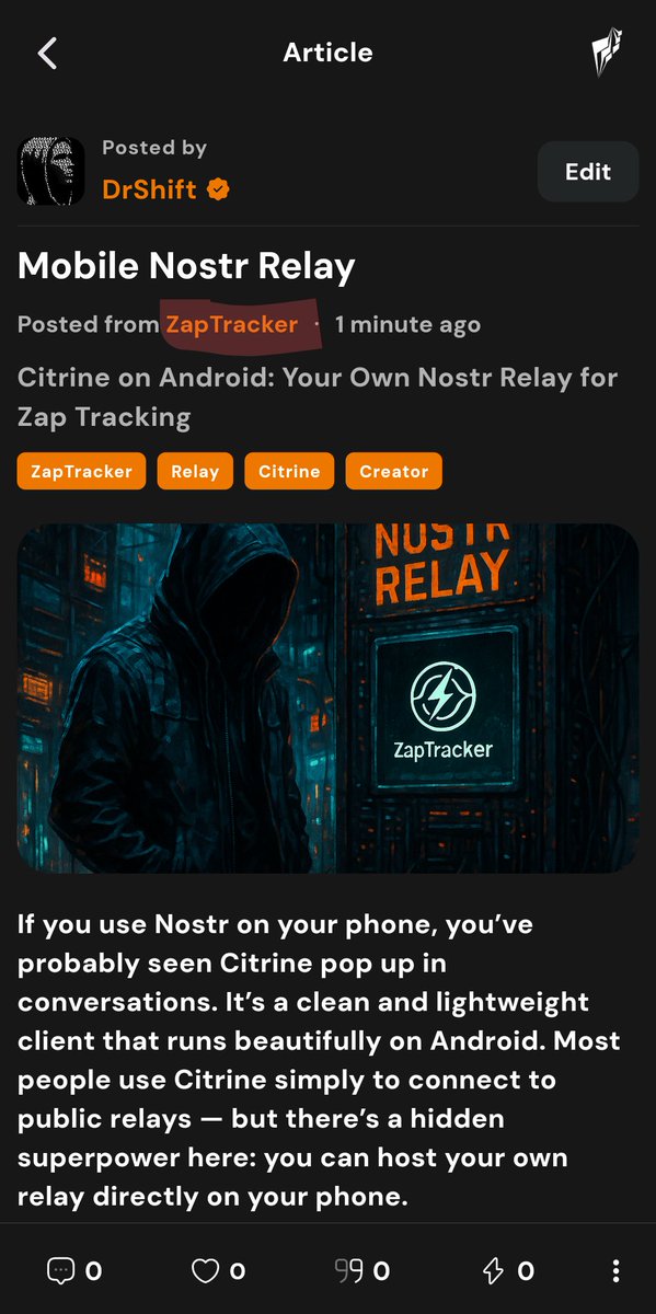 Create #longform content with #ZapTracker and spread it.
<a href="/YakiHonne/">YakiHonne</a>