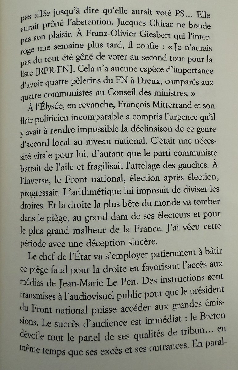 🌩️ L’origine du piège mitterandien, i.e empêcher toute alliance entre FN et RPR : le tonnerre de Dreux. 

2/10